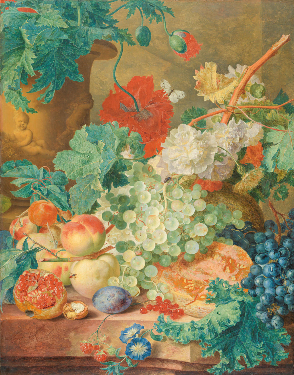 Hosszú ujjú póló (Jan van Huysum - Still Life with Flowers and Fruit)