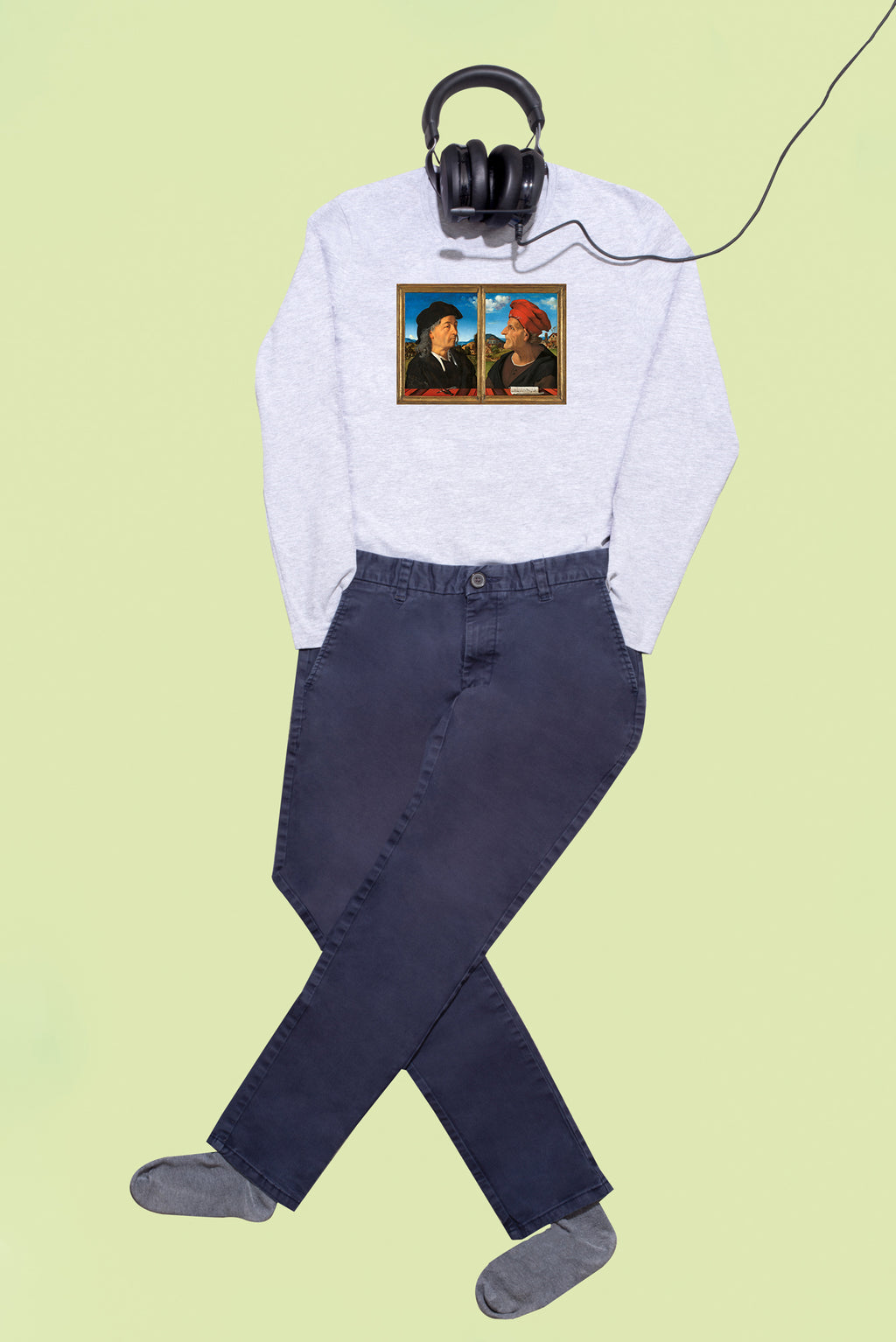 Hosszú ujjú póló (Piero di Cosimo - Portraits of Giuliano da Sangallo and Francesco Giamberti)