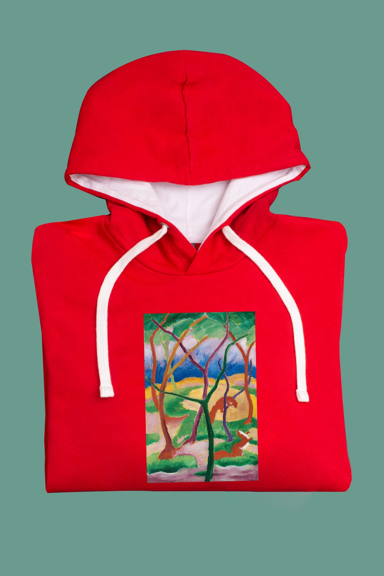 Kapucnis pulóver (Franz Marc - Weasels at Play)