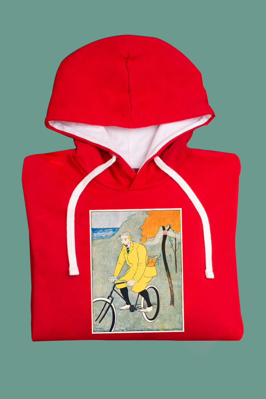 Kapucnis pulóver (Edward Penfield - Man riding bicycle)