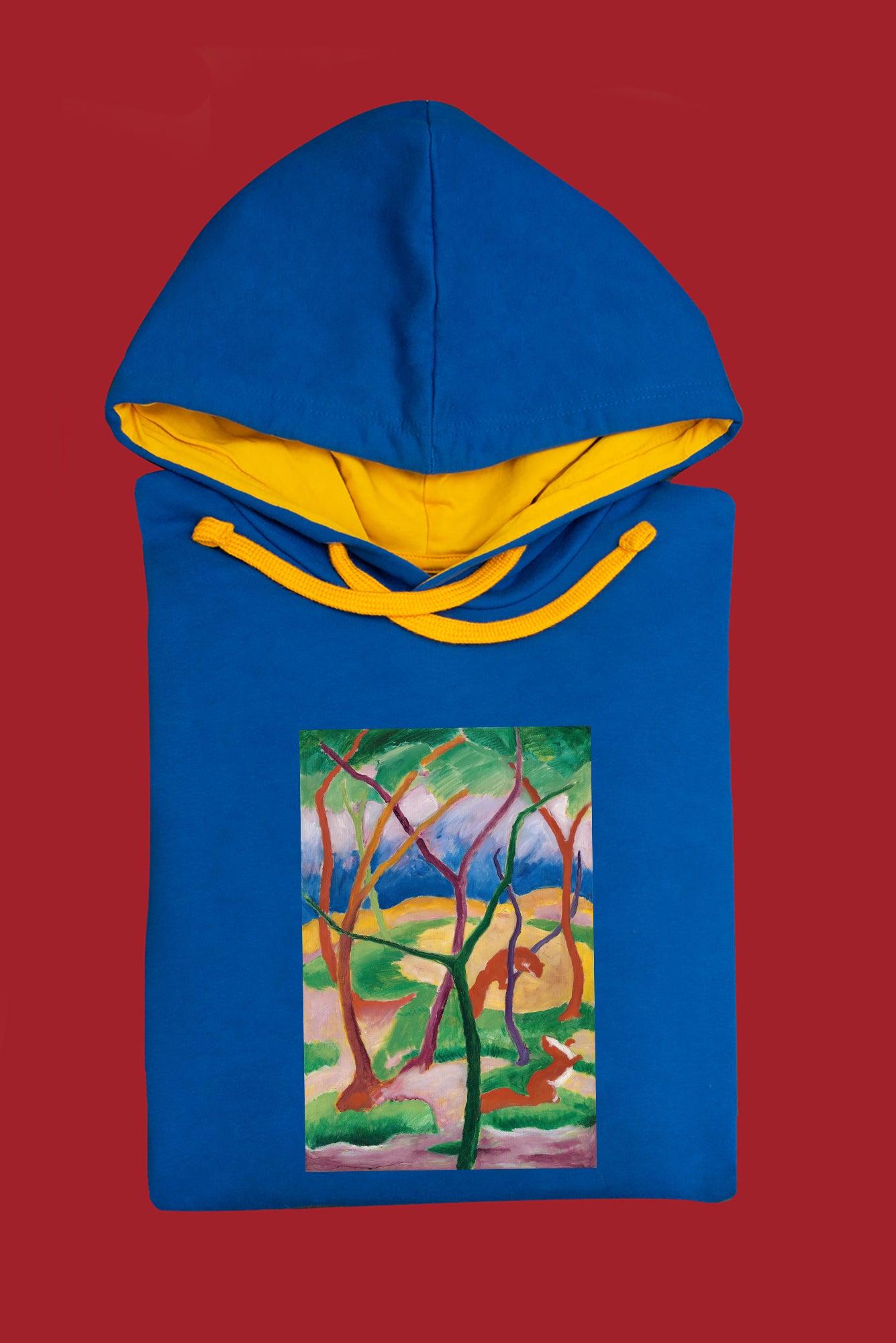 Kapucnis pulóver (Franz Marc - Weasels at Play)