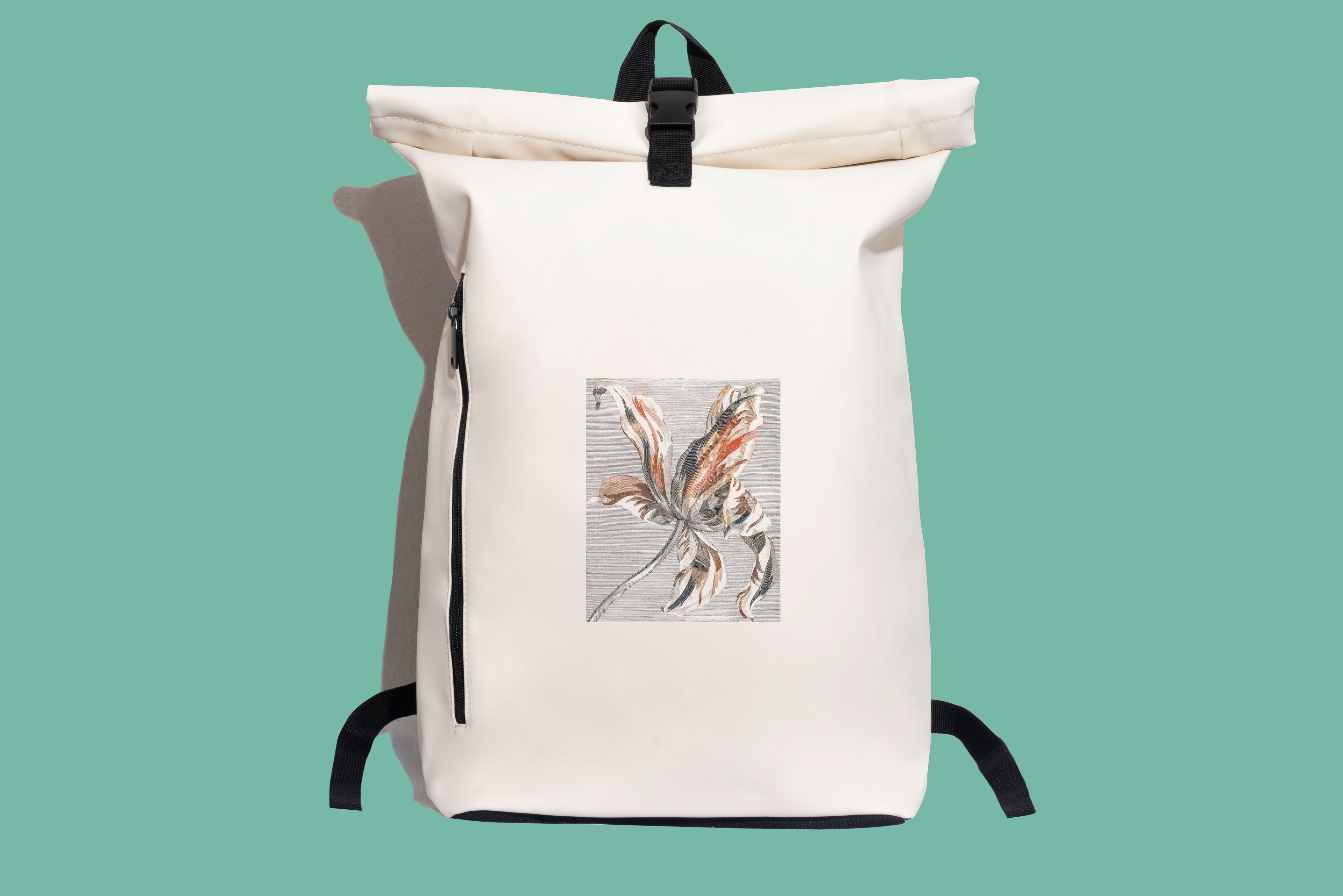 Modern stílusú hátizsák laptop zsebbel (Johan Teyler - Print in three colours, of a tulip)