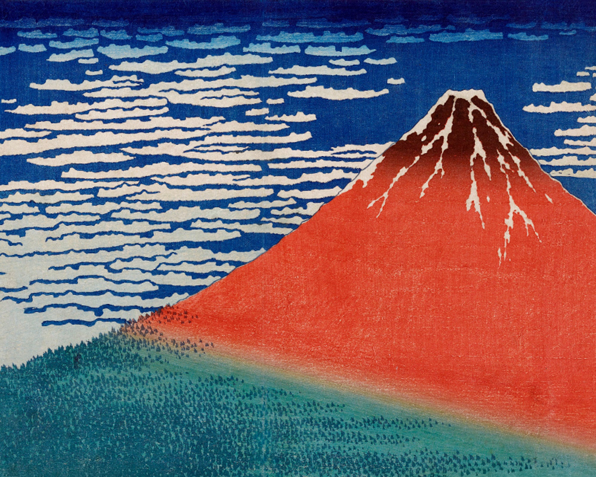 Polár takaró (Katsushika Hokusai - Red Fuji)