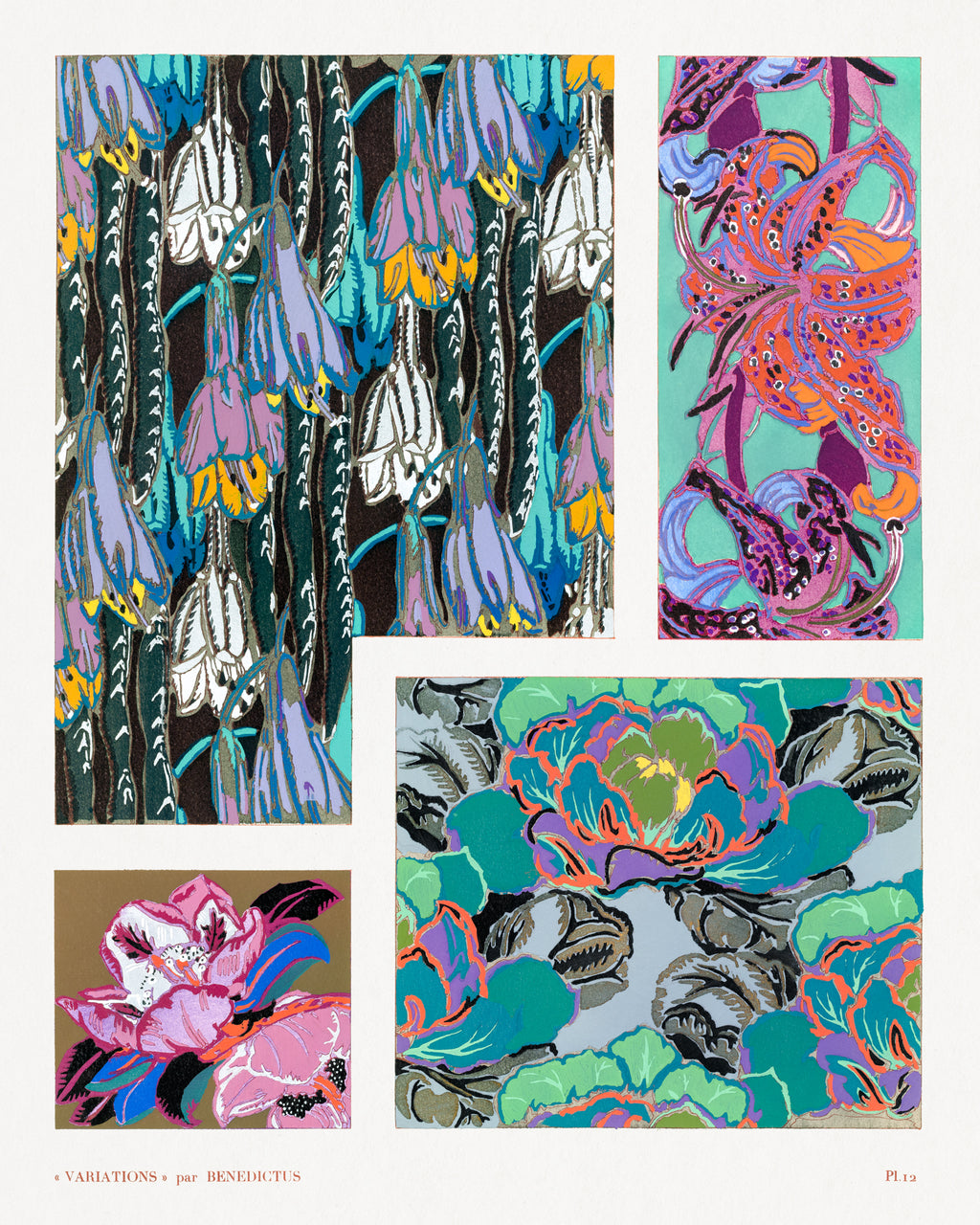 Polár takaró (Édouard Bénédictus - Vintage floral motifs)