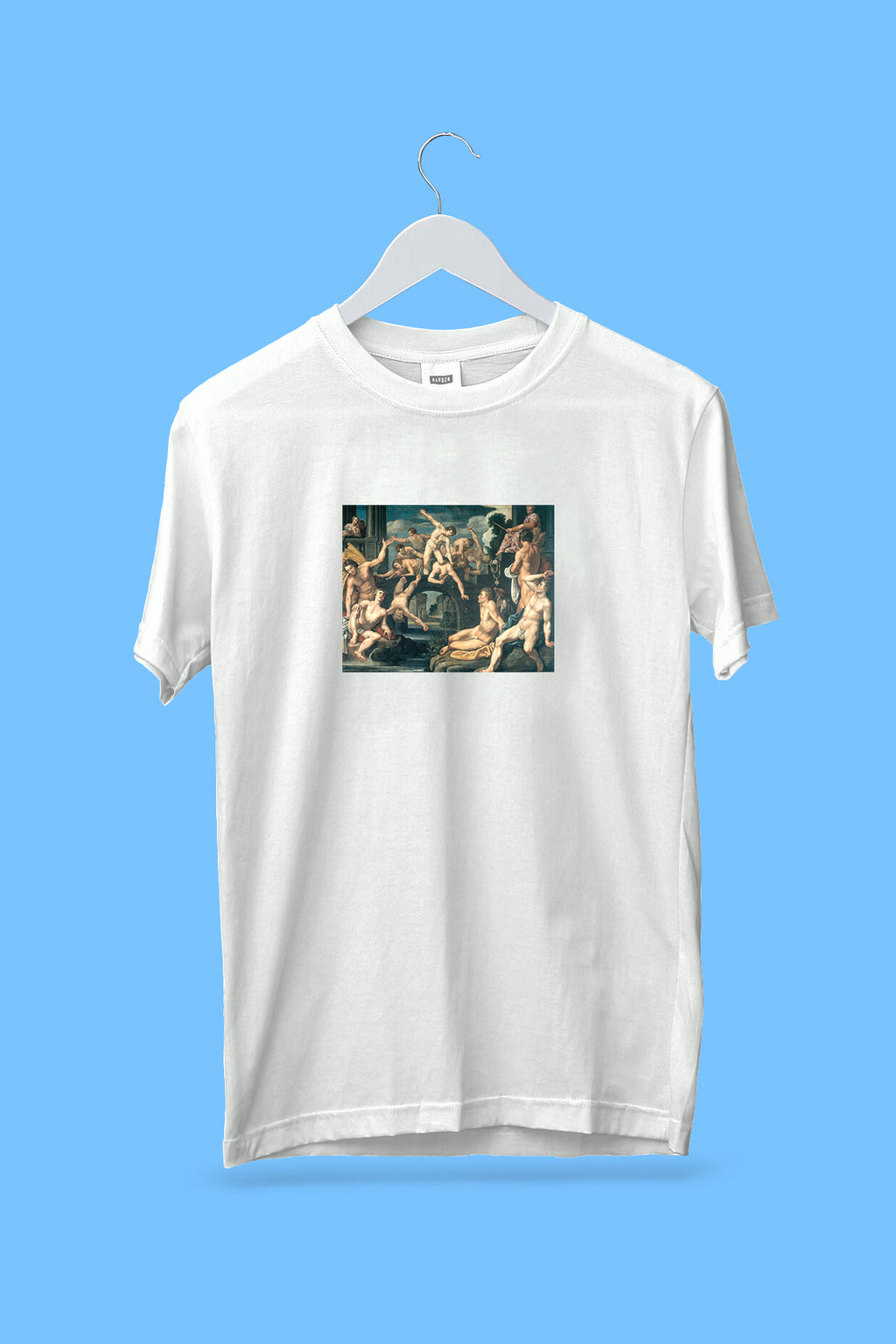 Oversized póló (Reinhold Timm - Young Men Wrestling on a Bridge. Allegory)