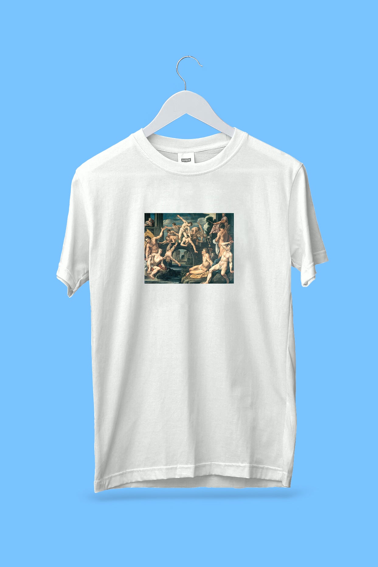 Oversized póló (Reinhold Timm - Young Men Wrestling on a Bridge. Allegory)