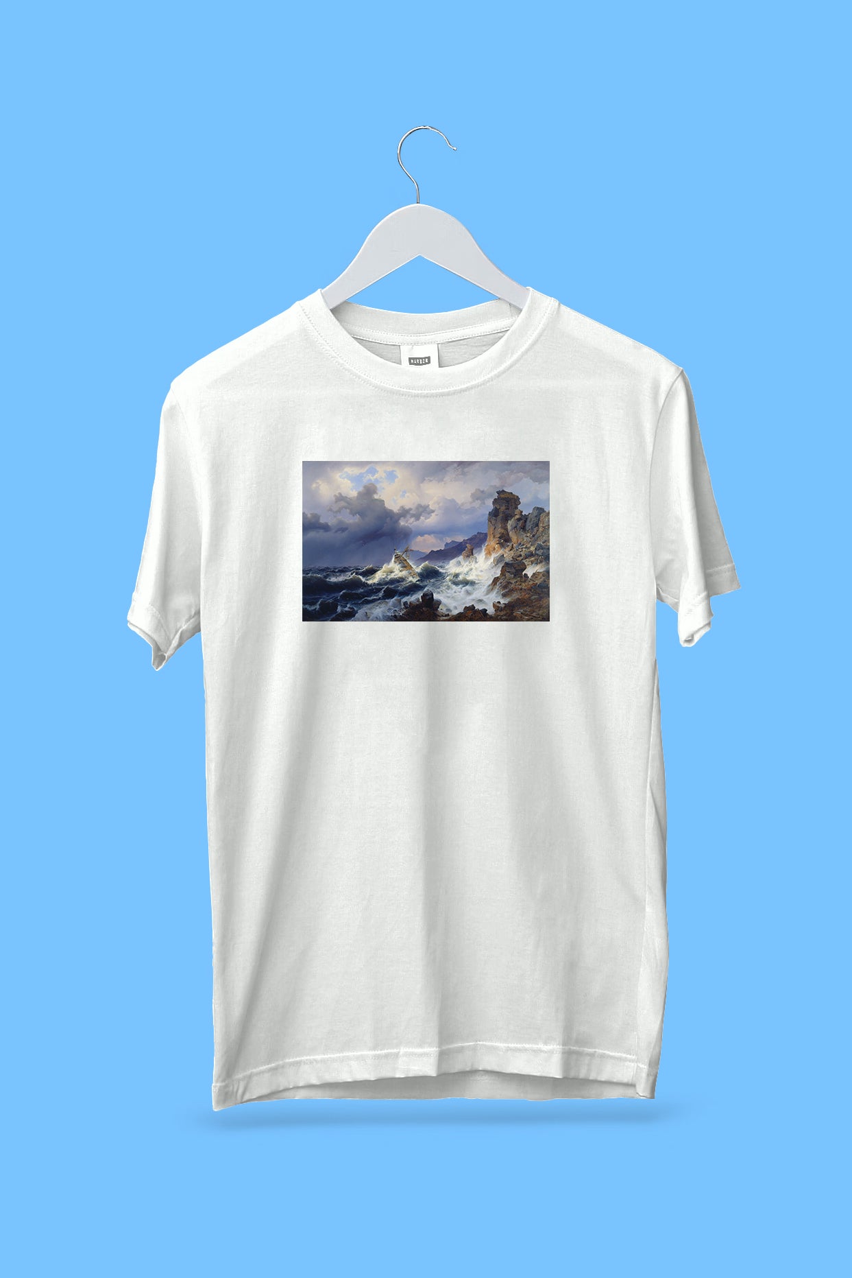 Oversized póló (Andreas Achenbach - Storm at Sea off the Norwegian Coast)