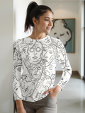 Teli mintás hosszú ujjú póló (Leo Gestel - Masks)