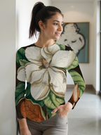 Teli mintás hosszú ujjú póló (Georg Dionysius Ehret - Magnolia grandiflora)