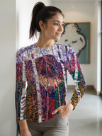 Teli mintás hosszú ujjú póló (Marsden Hartley - White birches)