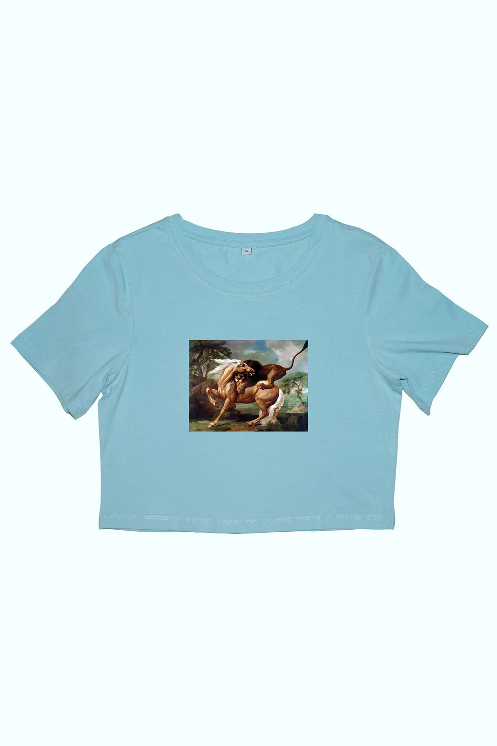 Női crop top ( George Stubbs - A Lion Attacking a Horse )