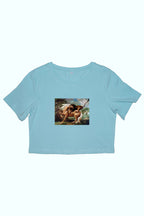 Női crop top ( George Stubbs - A Lion Attacking a Horse )