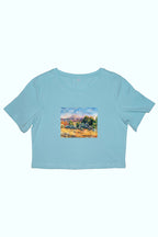 Női crop top ( Pierre-Auguste Renoir - Montagne Sainte-Victoire )
