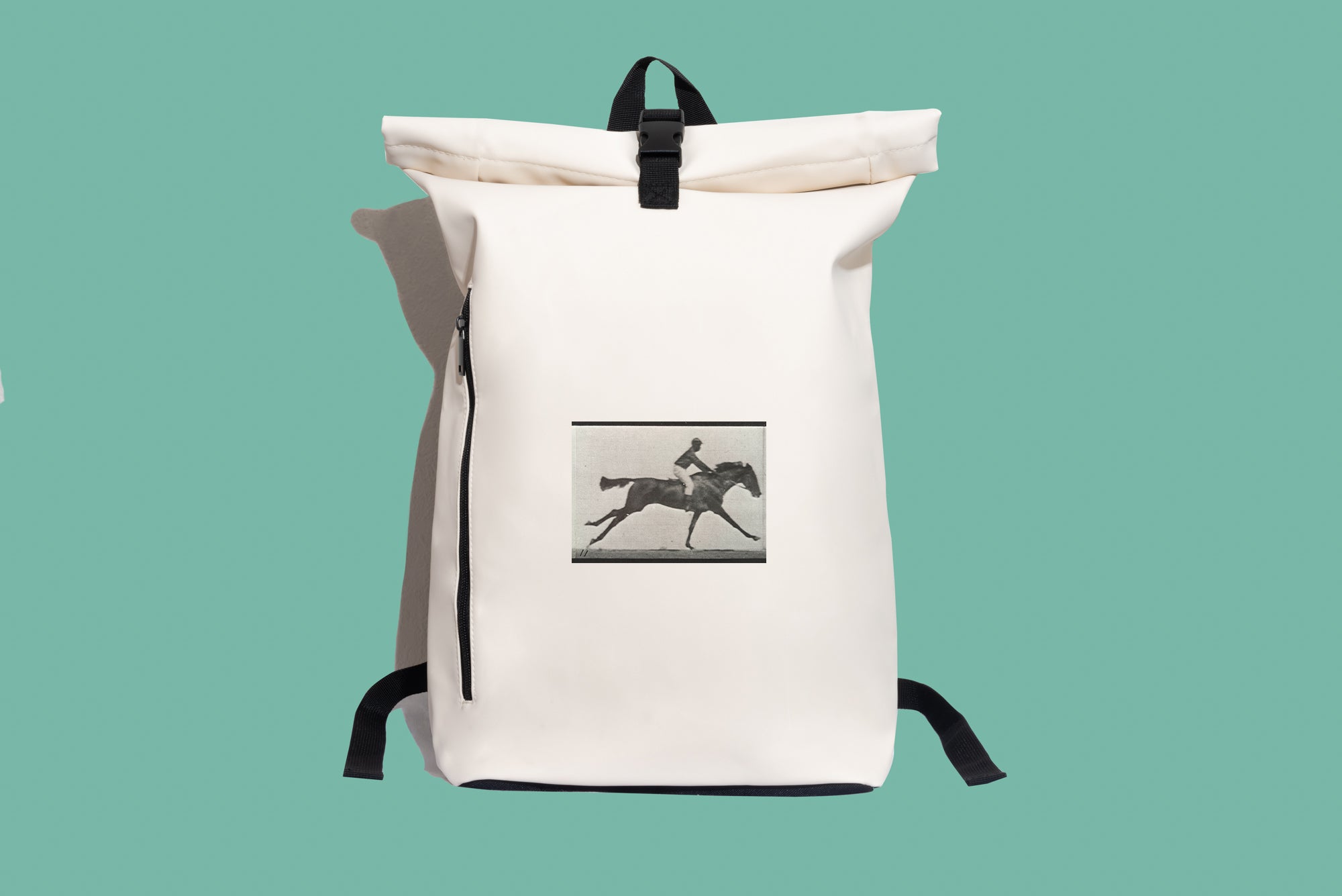 Modern stílusú hátizsák laptop zsebbel (Eadweard Muybridge - A galloping horse and rider)