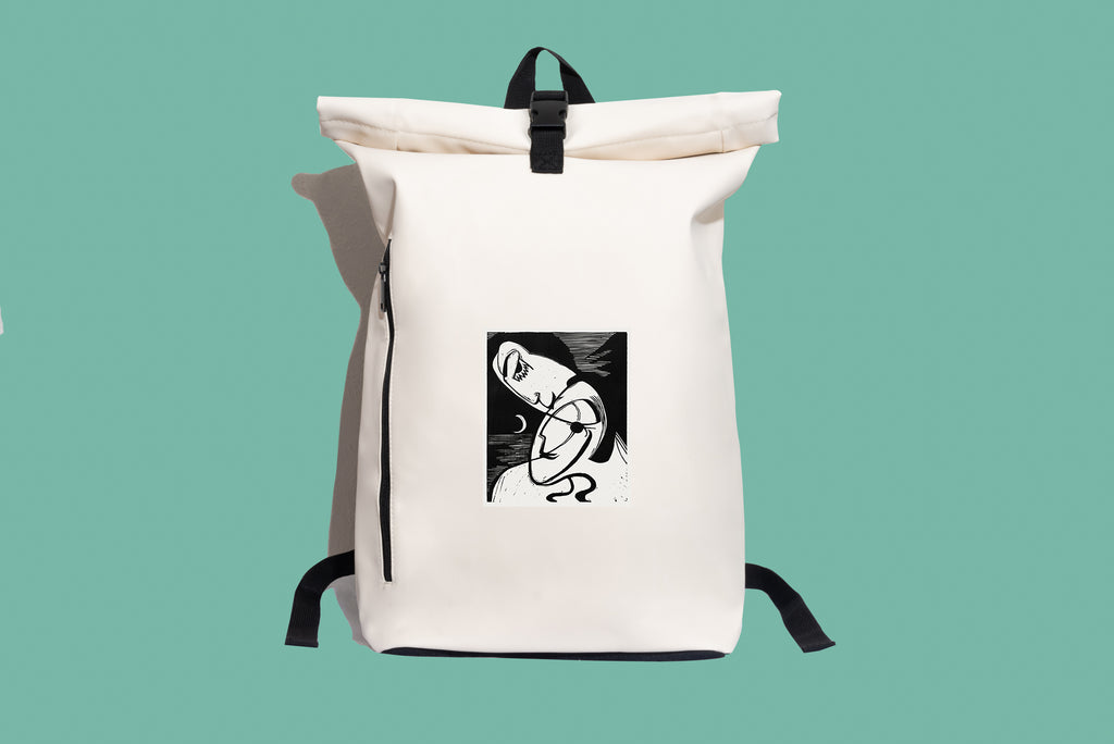 Modern stílusú hátizsák laptop zsebbel (Ernst Ludwig Kirchner - The kiss)