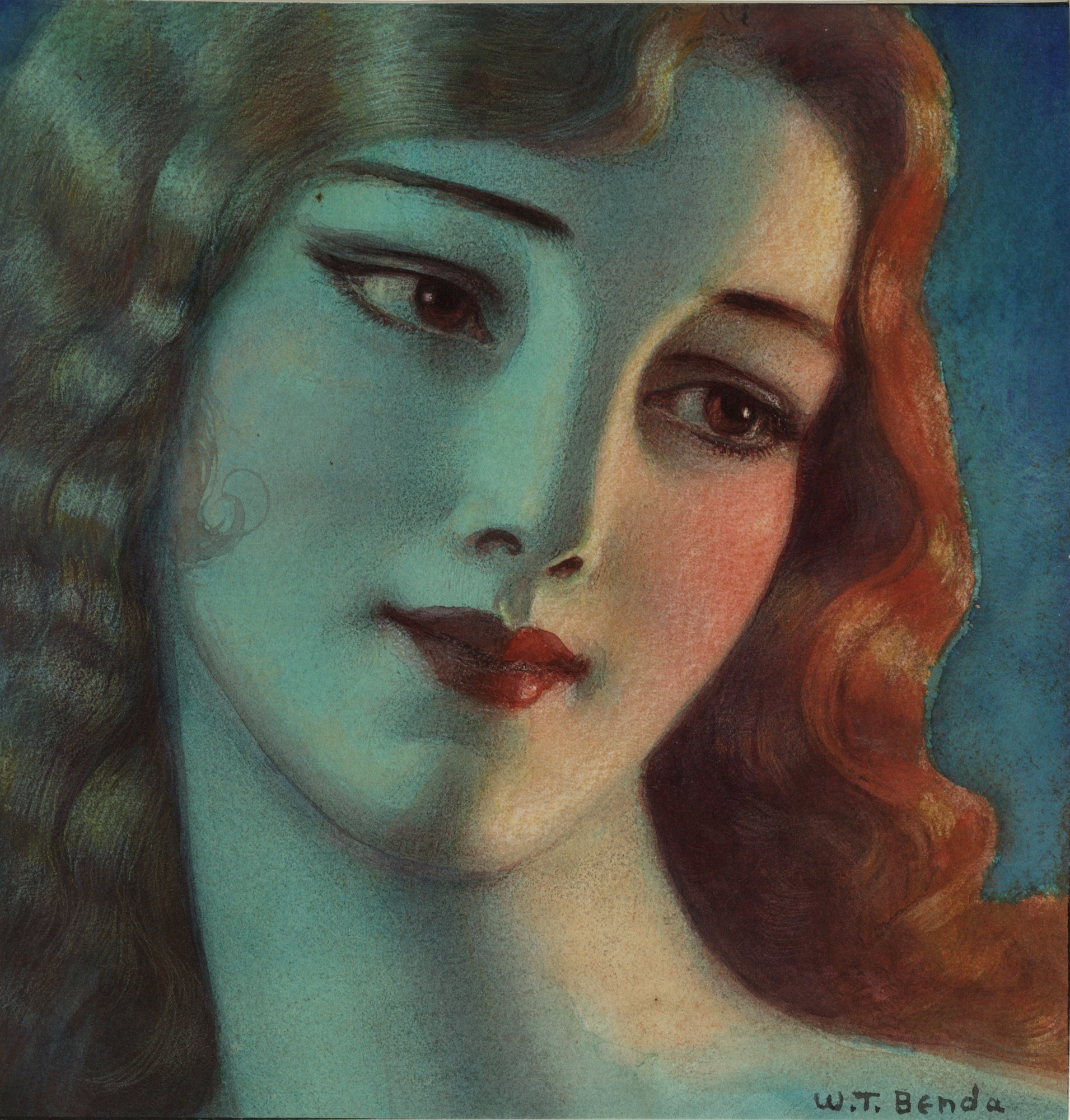Modern stílusú hátizsák laptop zsebbel (Wladyslaw Theodore Benda - Head Of Girl With Long Blonde Hair)
