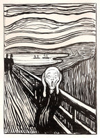 Vázlat füzet (A4) ( Edvard Munch-The Scream (Black and White) )