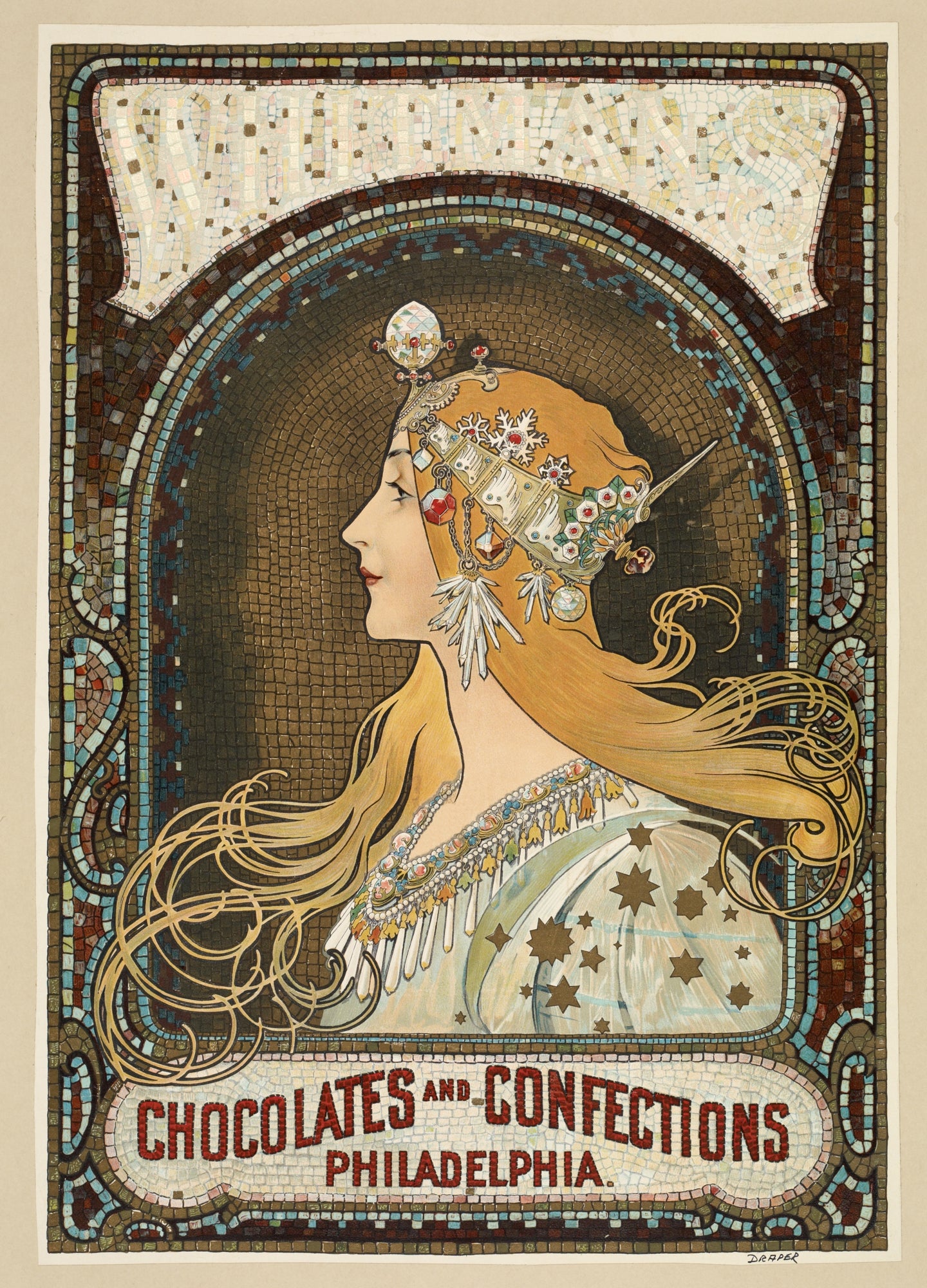 Vászon tornazsák (Alphonse Mucha - Zodiac)