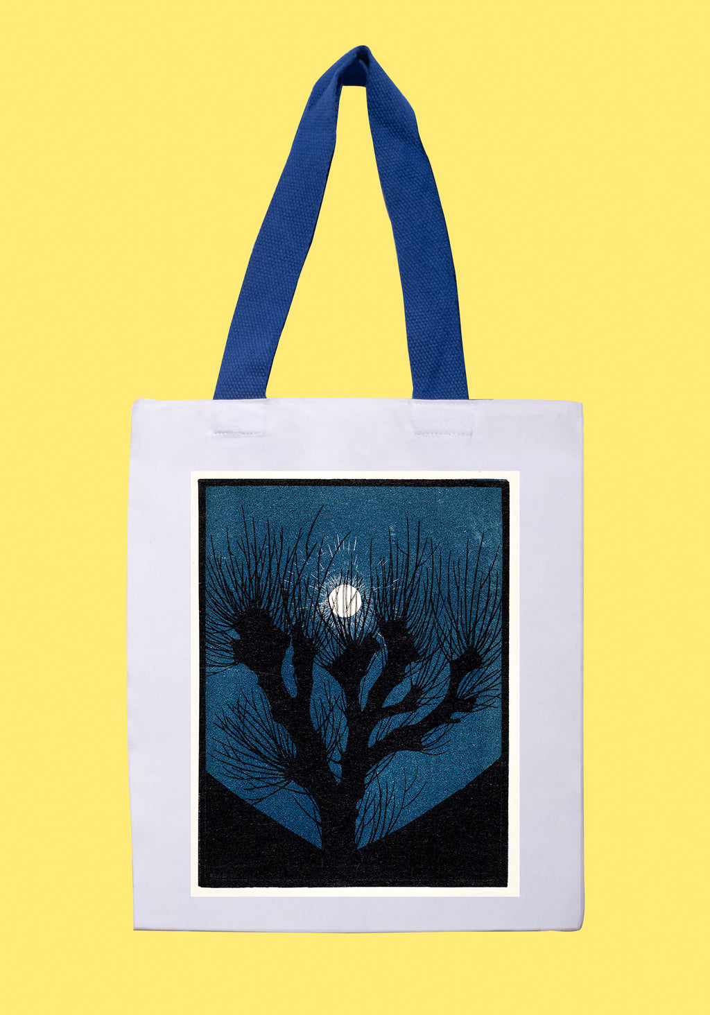 Fehér vászontáska kék fogantyúval (Julie de Graag -Moon Light)