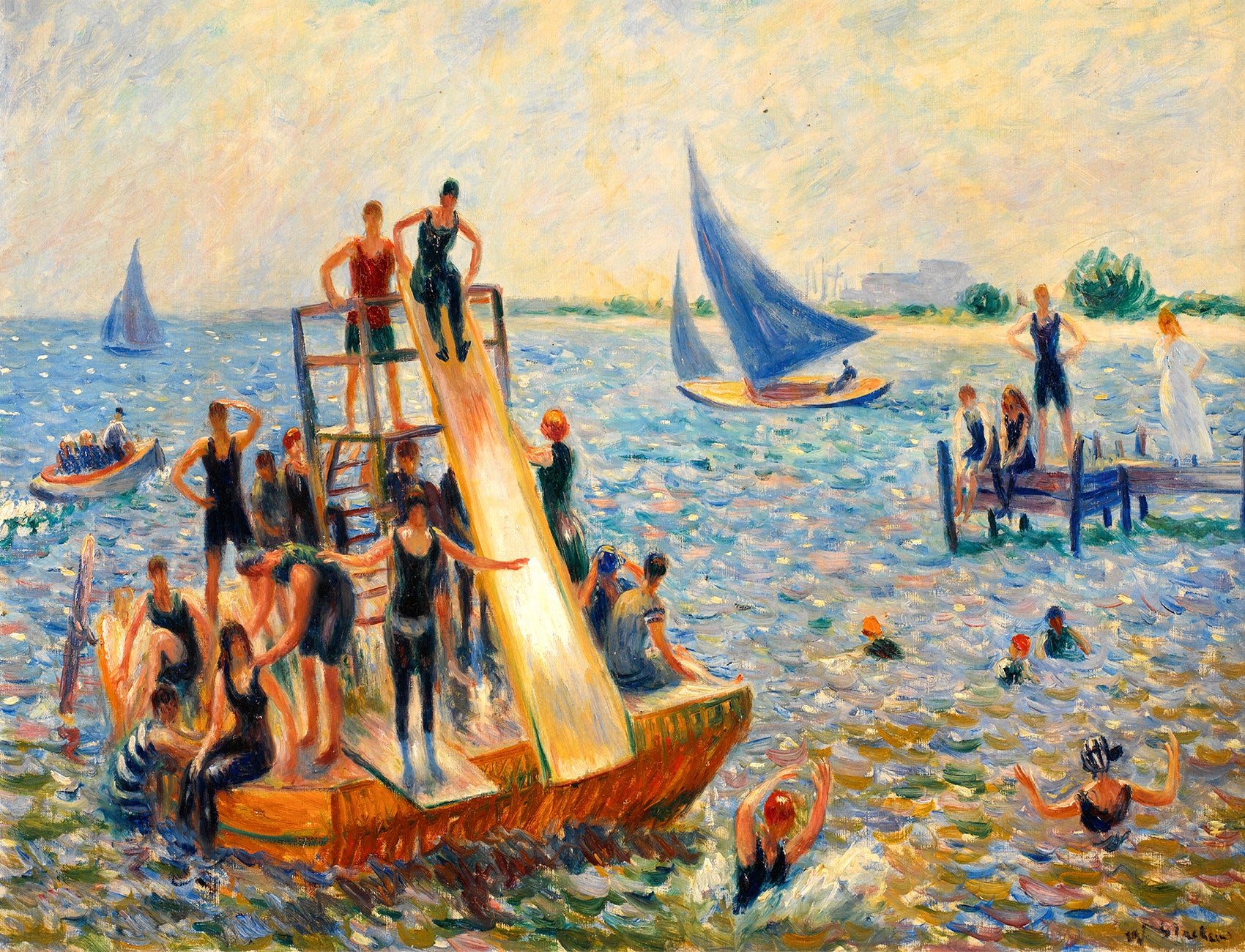 Wellsoft takaró (William Glackens - The Raft)