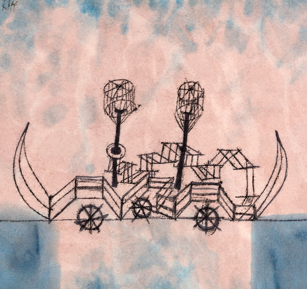 Teli mintás hosszú ujjú póló (Paul Klee - Old Steamboat)