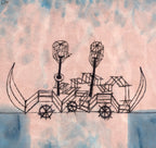 Teli mintás hosszú ujjú póló (Paul Klee - Old Steamboat)
