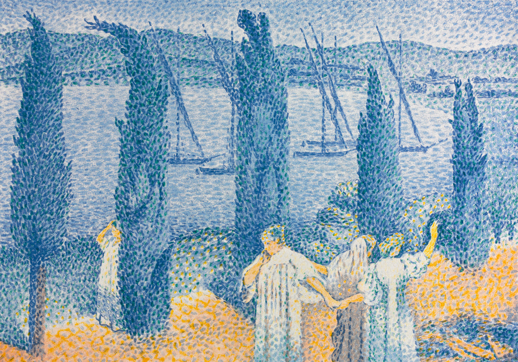 Teli mintás hosszú ujjú póló (Henri Edmond Cross - The Promenade)