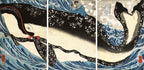 Vászon tote táska ( Utagawa Kuniyoshi - Miyamoto no Musashi Attacking the Giant Whale )