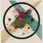 Női ujjatlan magasnyakú body (Wassily Kandinsky-Circles in a Circle)