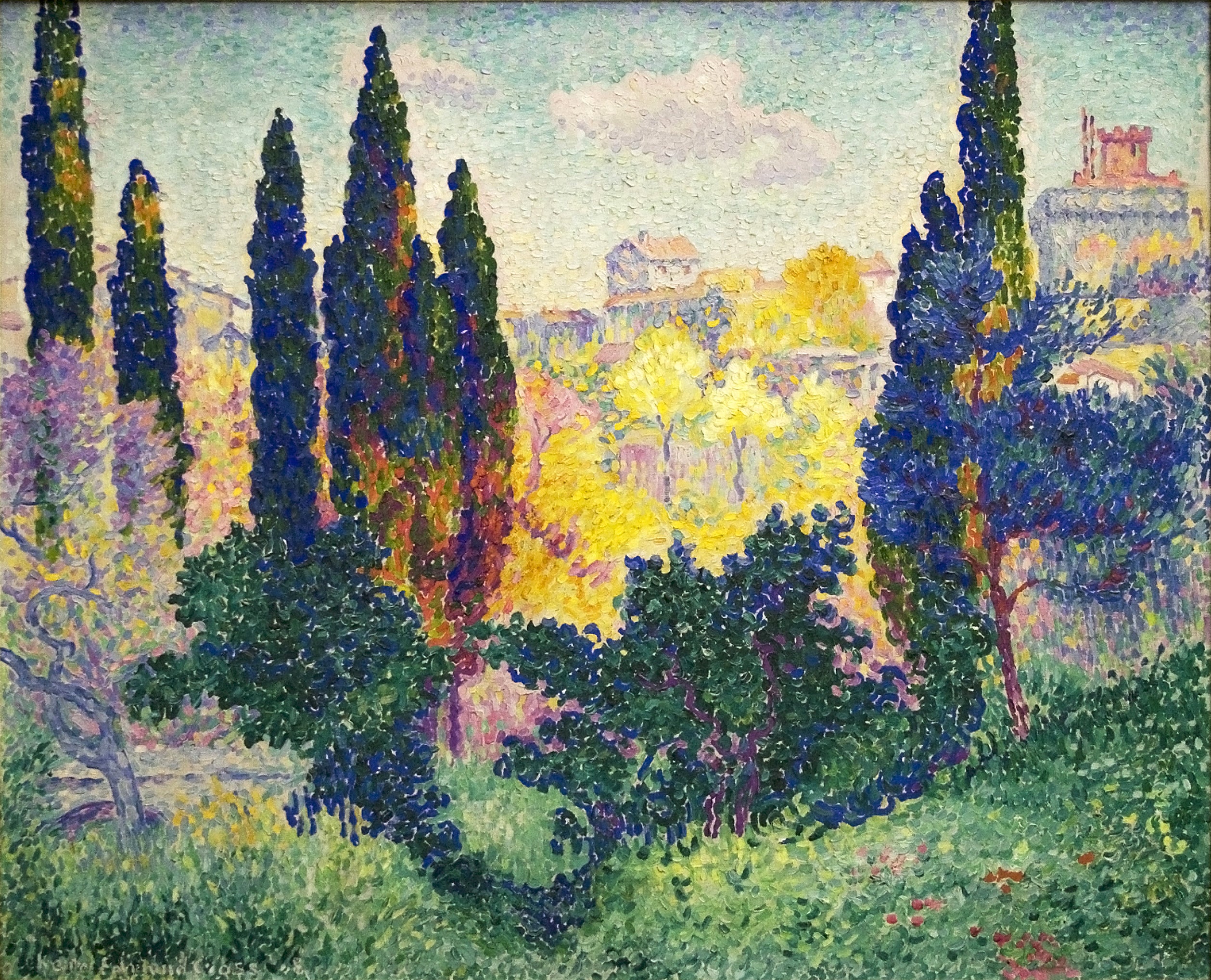 Hosszú női ruha (Henri-Edmond Cross - La Plaine de Bormes)