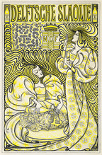 Fehér vászontáska kék fogantyúval ( Jan Toorop- Delftsche Slaolie )