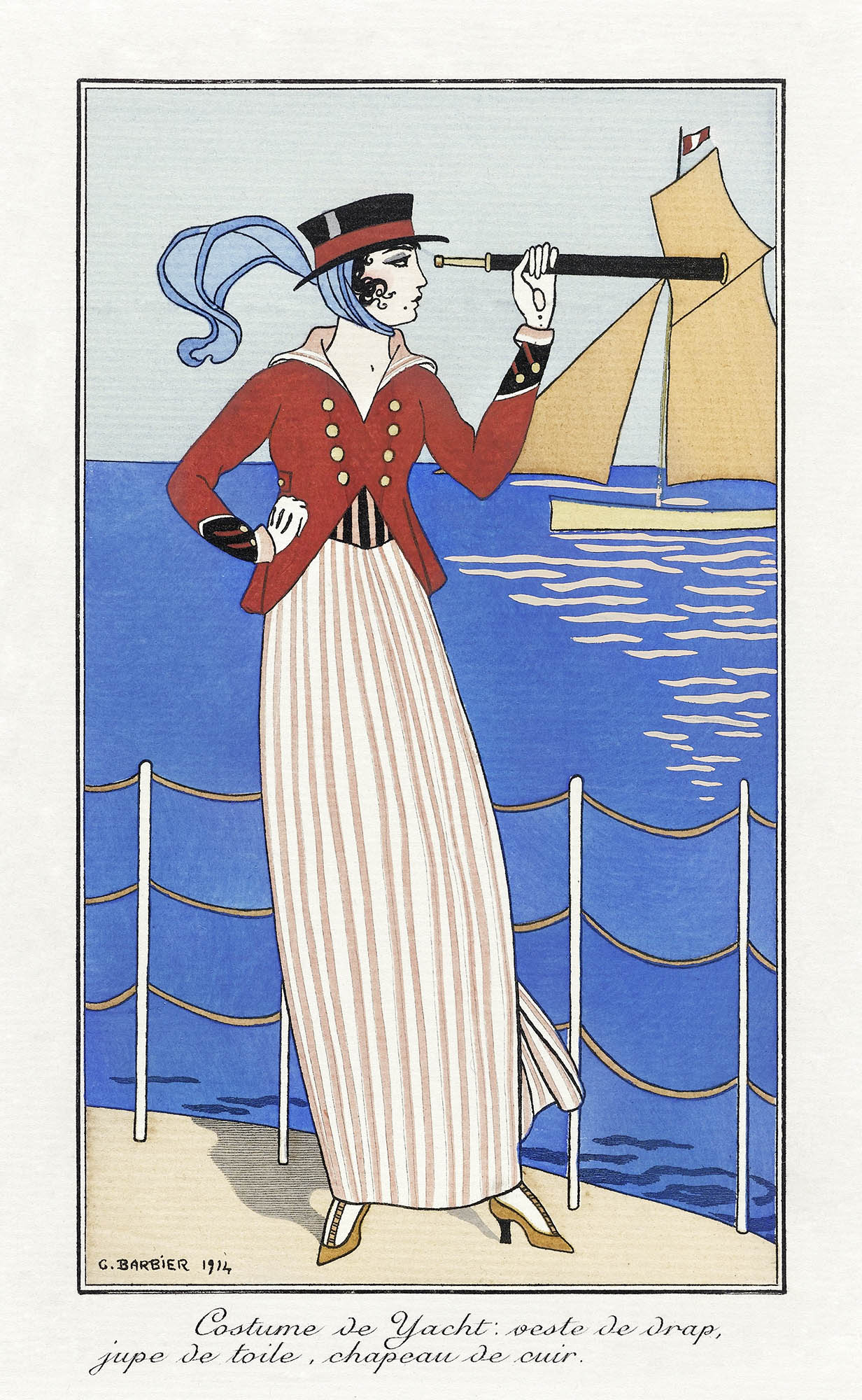 Hosszú női ruha ( George Barbier-  Costume de Yacht )