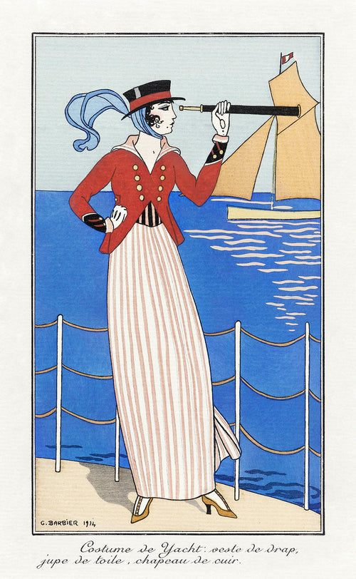 Hosszú női ruha ( George Barbier-  Costume de Yacht )