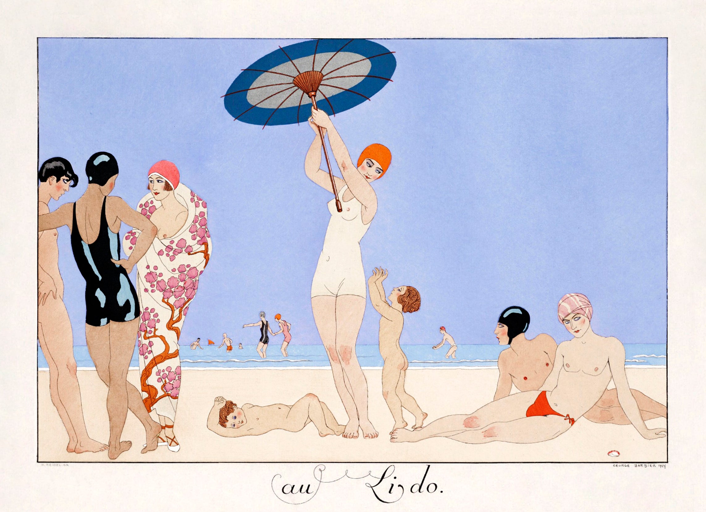 Hosszú női ruha (George Barbier - Au Lido)