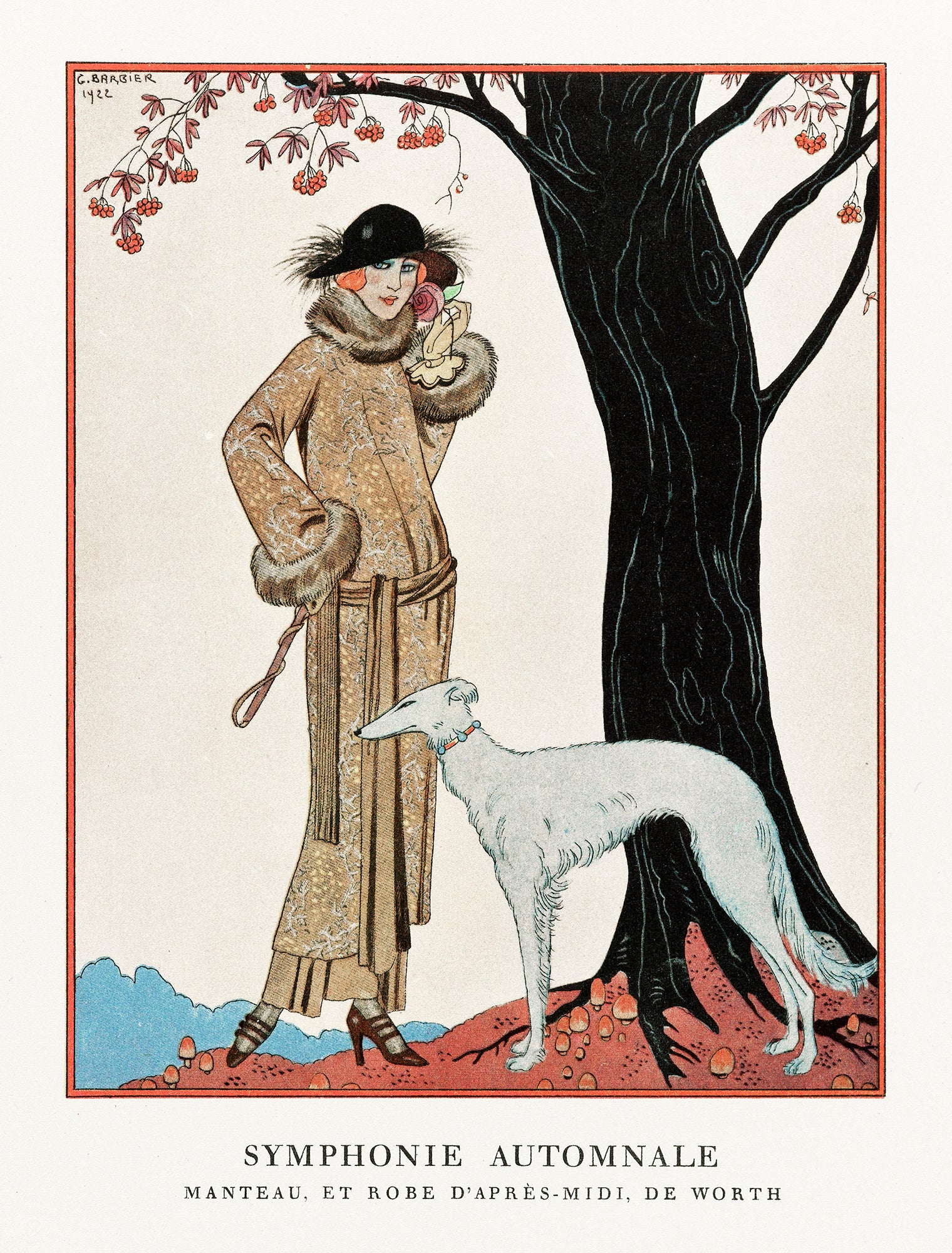 Hosszú női ruha (George Barbier - Symphonie Automnale)