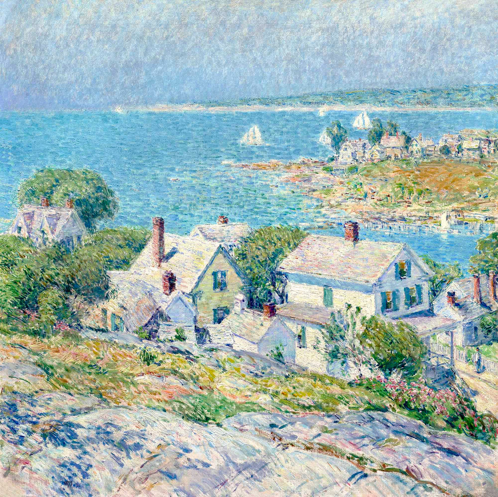 Rövid szabású női kapucnis melegítőfelső ( Frederick Childe Hassam - New England Headlands )
