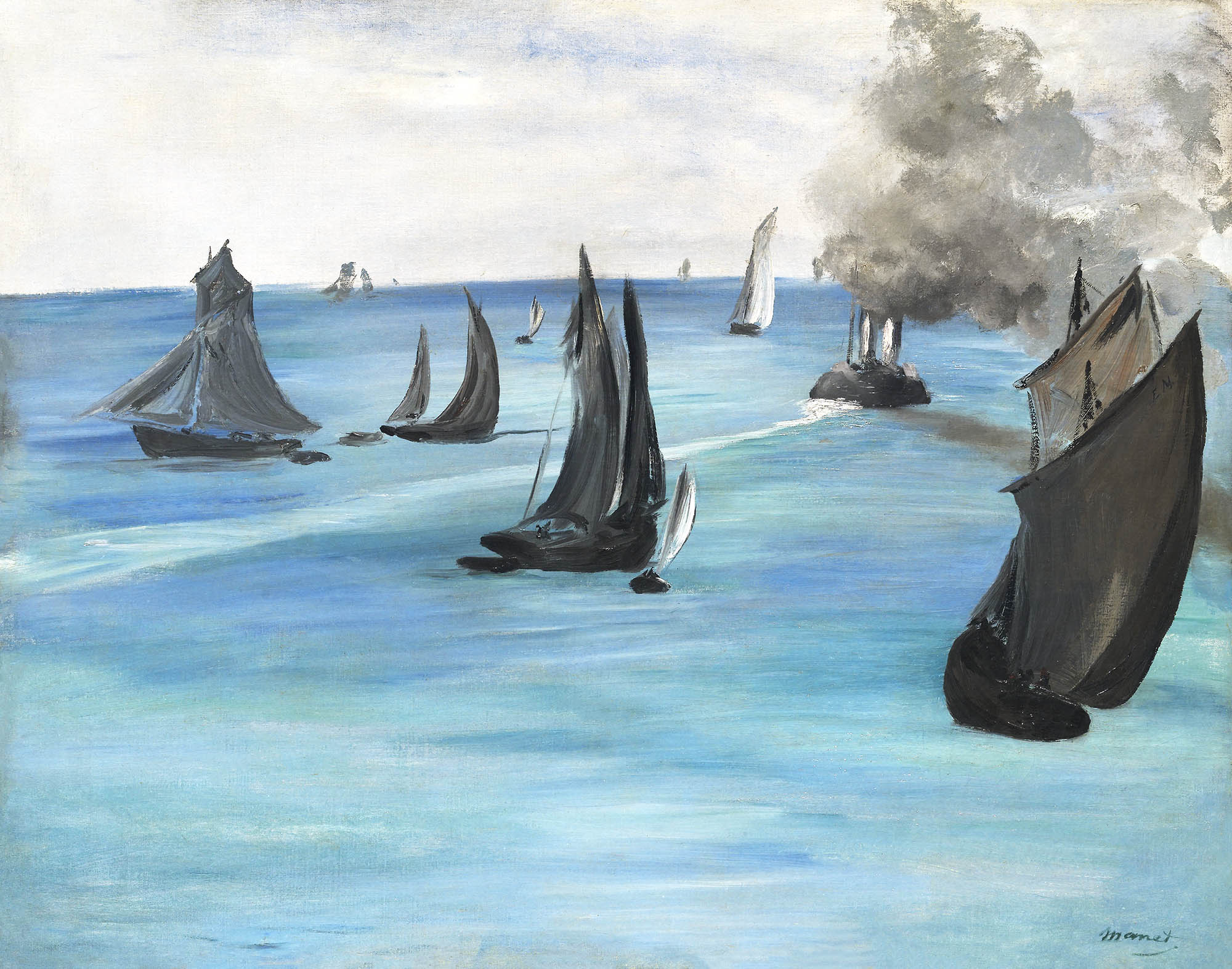Vászon tornazsák ( Edouard Manet - Steamboat Leaving Boulogne )