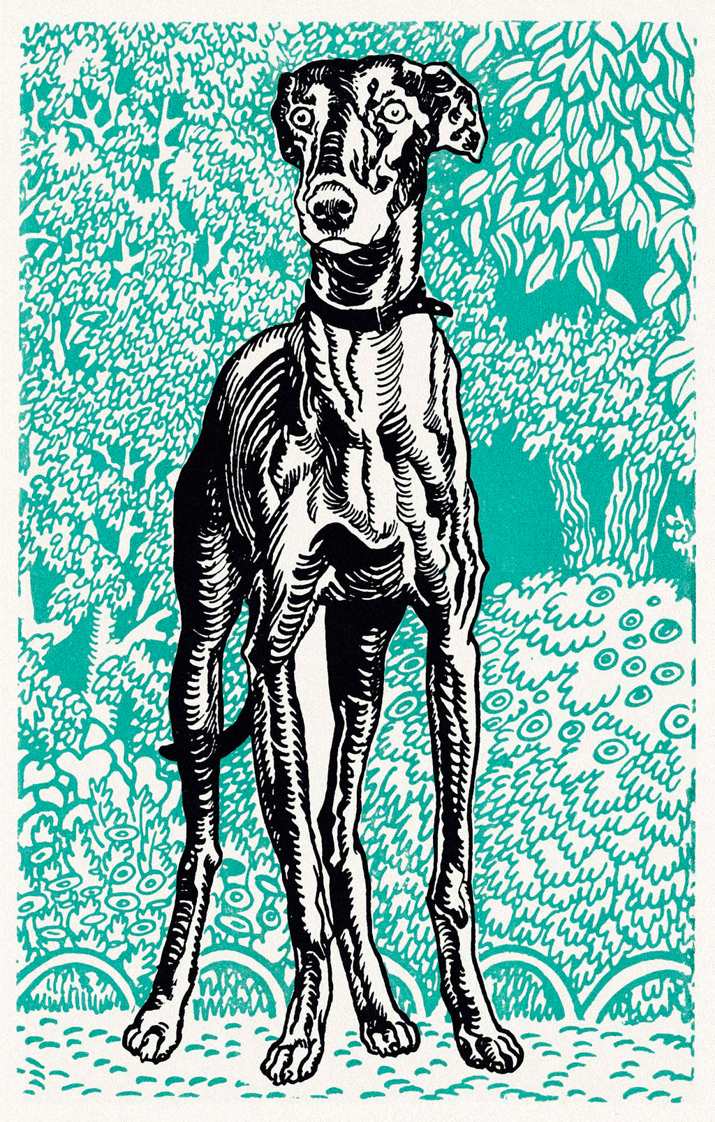Fehér vászontáska fekete fogantyúval ( Moriz Jung  - Greyhound )