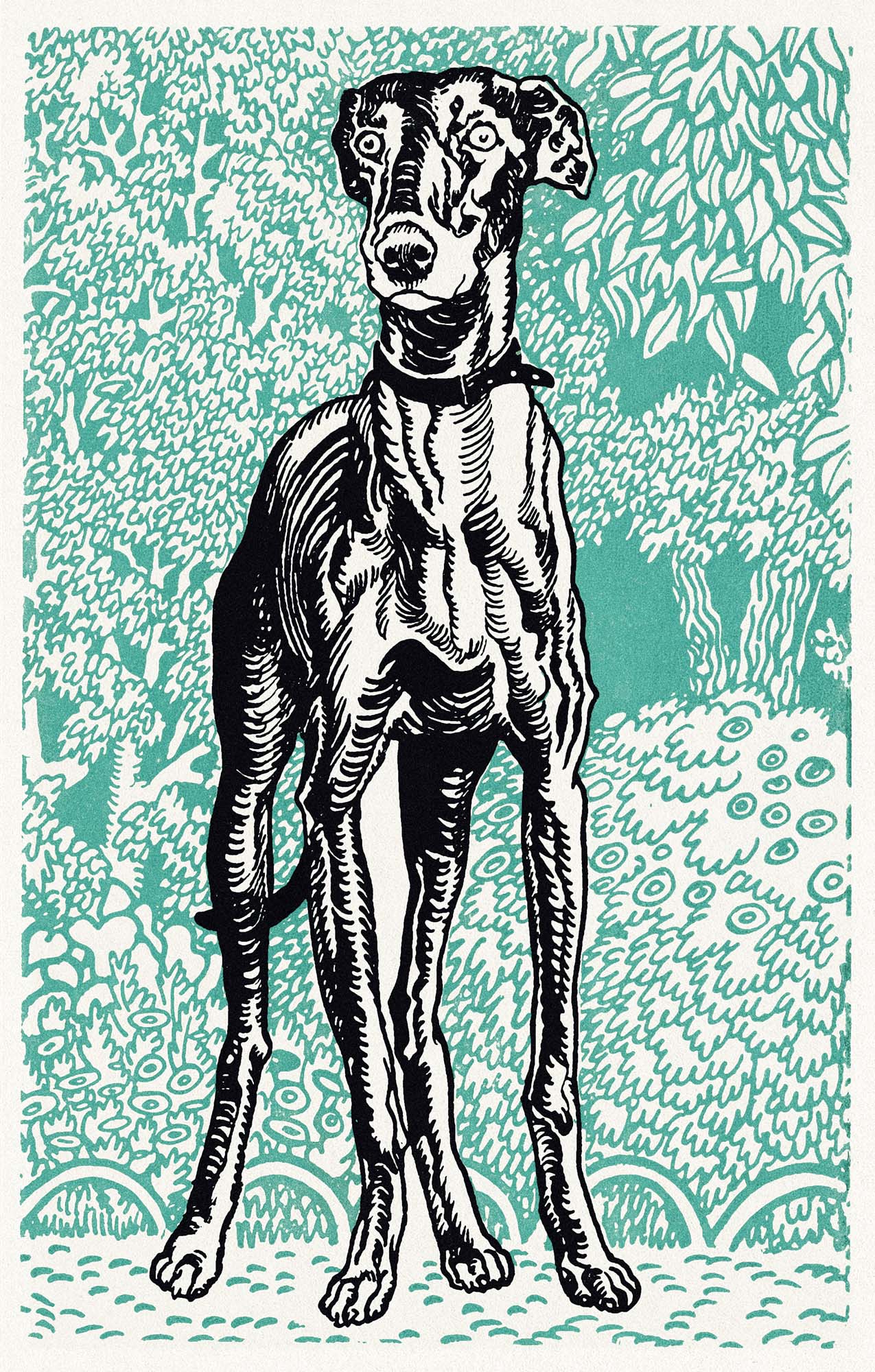 Fehér vászontáska fekete fogantyúval ( Moriz Jung  - Greyhound )