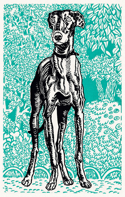 Fehér vászontáska fekete fogantyúval ( Moriz Jung  - Greyhound )