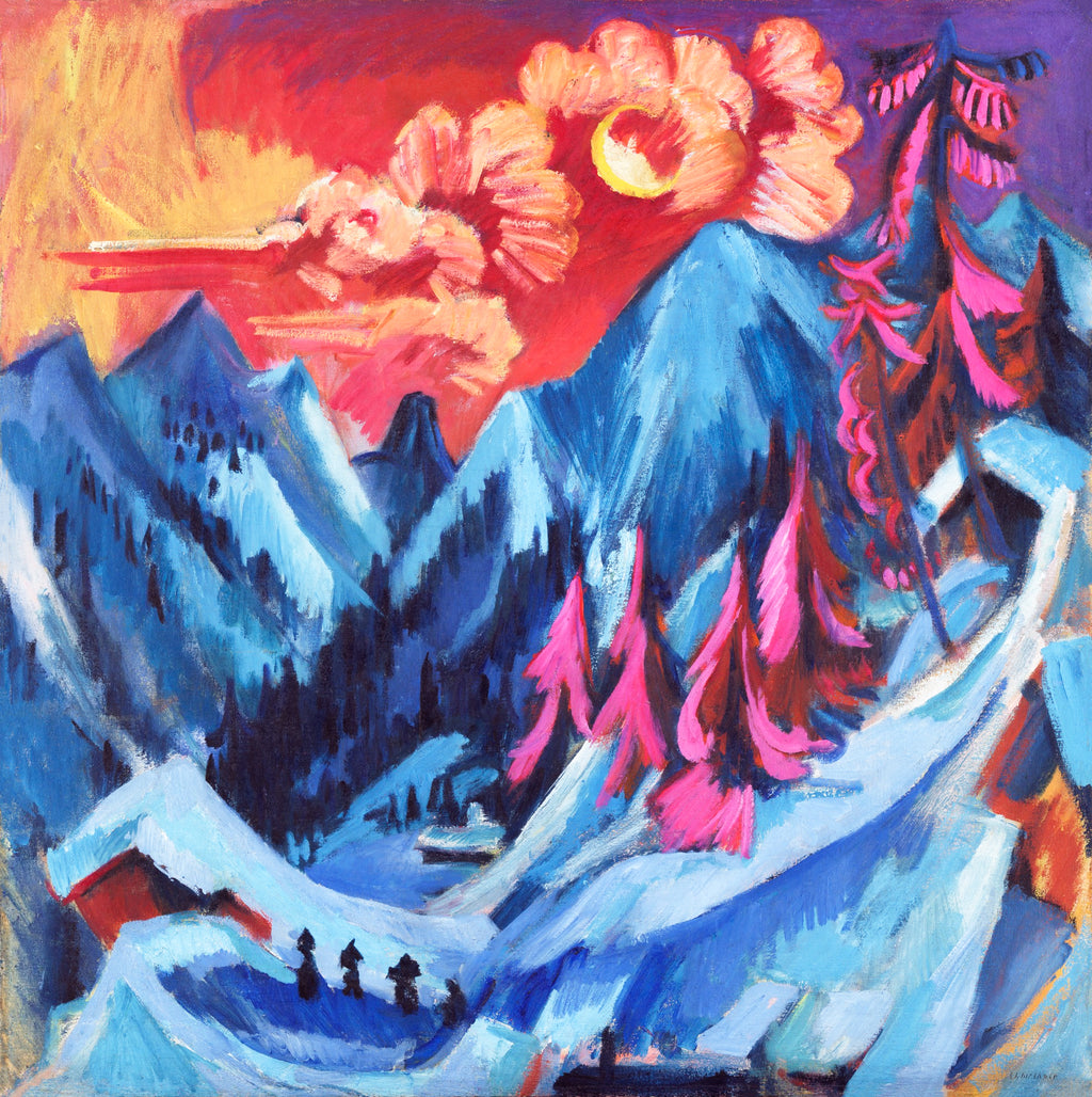 Pamut pulóver - Unisex (Ernst Ludwig Kirchner - Winter Landscape in Moonlight)