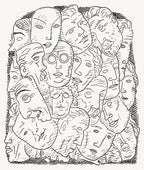 Oversized póló (Leo Gestel - Masks)