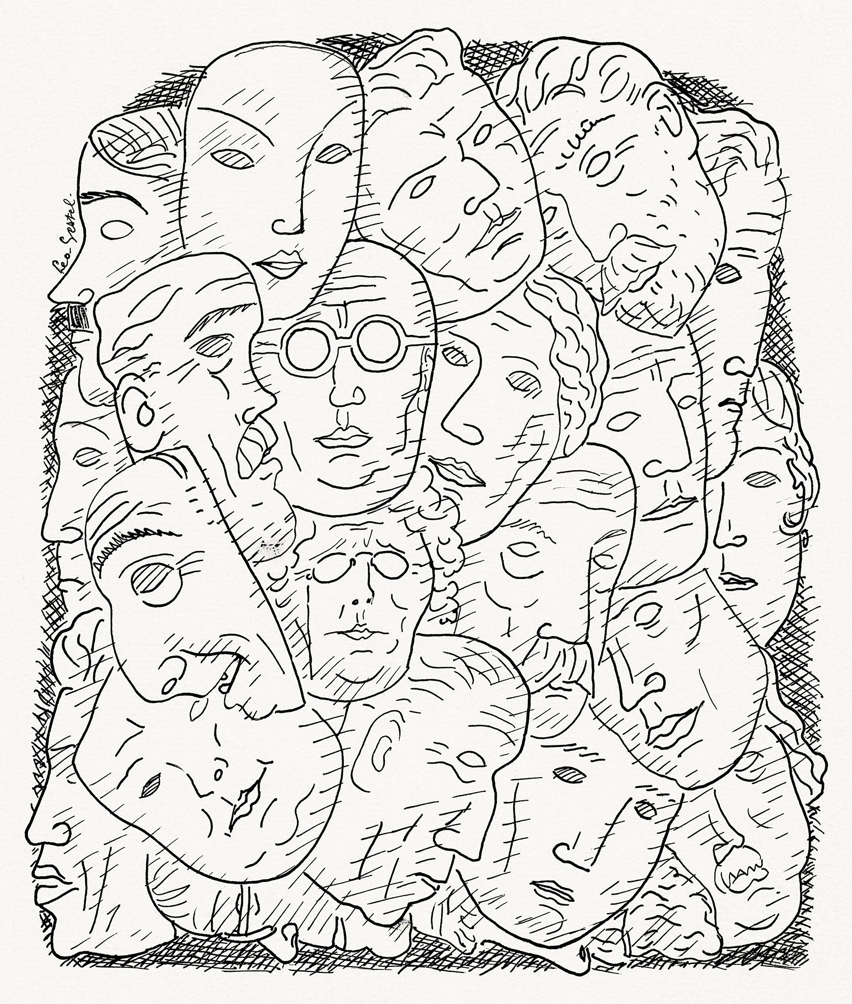 Oversized póló (Leo Gestel - Masks)