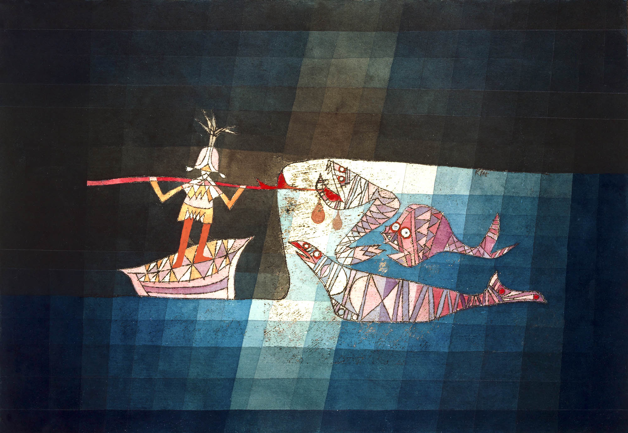 Vászon tote táska (Paul Klee- Battle Scene from the "Seafarer")