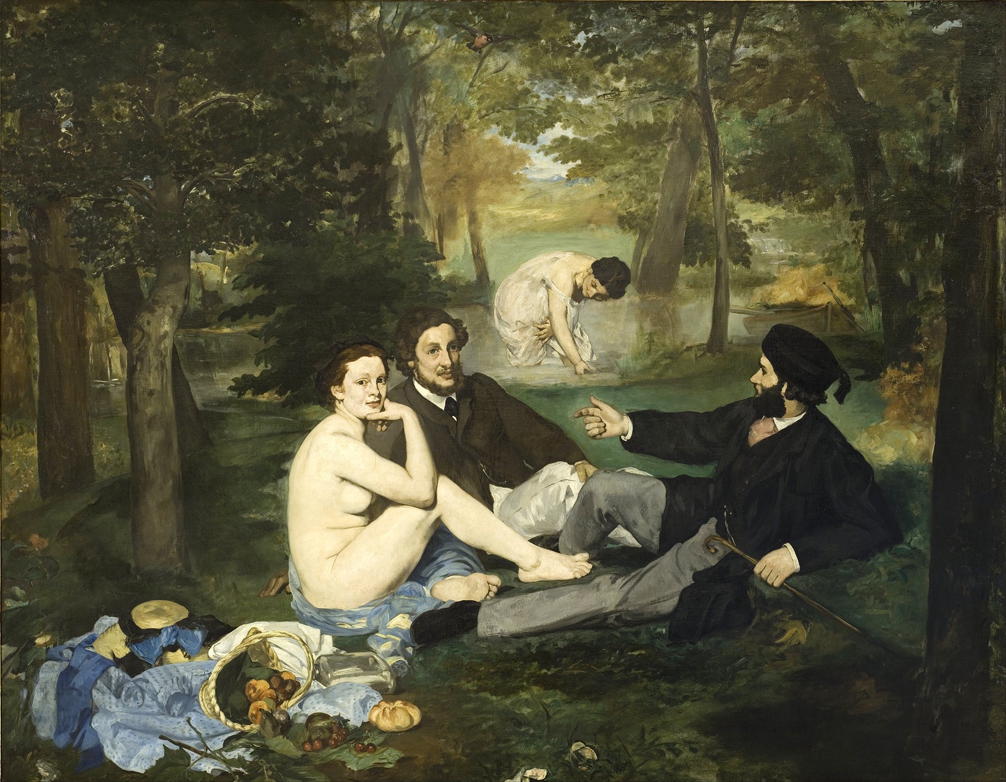 Modern stílusú hátizsák laptop zsebbel (Edouard Manet - Le Déjeuner sur l'Herbe)