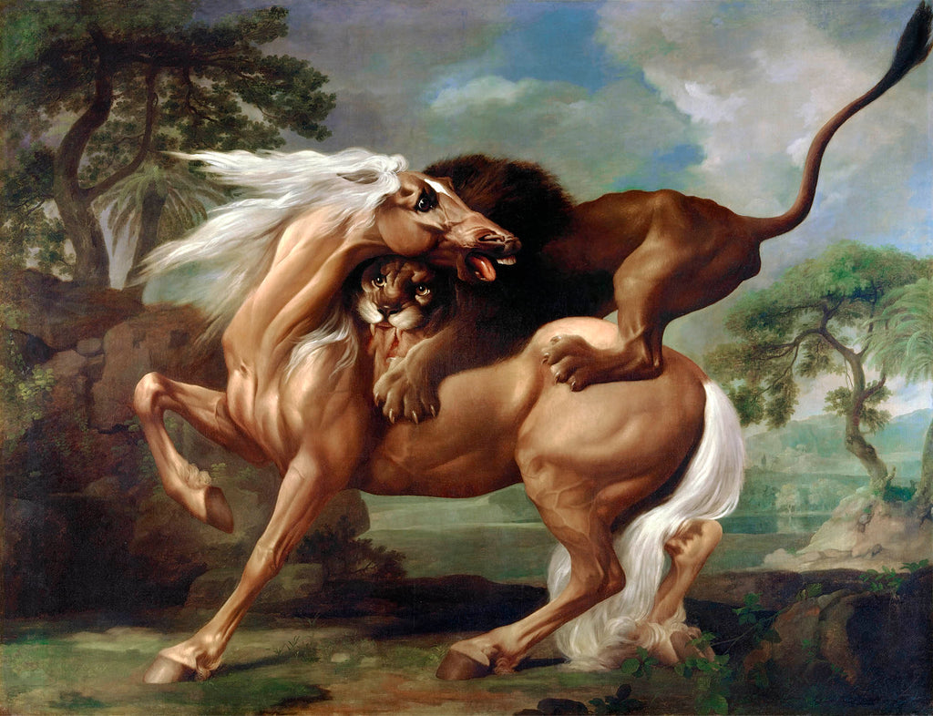 Női crop top ( George Stubbs - A Lion Attacking a Horse )