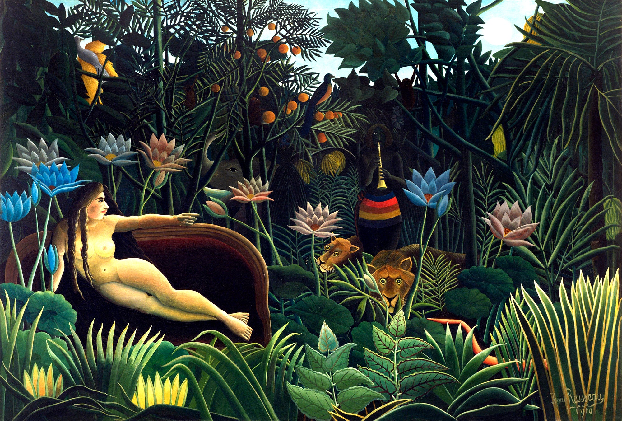 Női ujjatlan magasnyakú body (Henri Rousseau - The Dream)