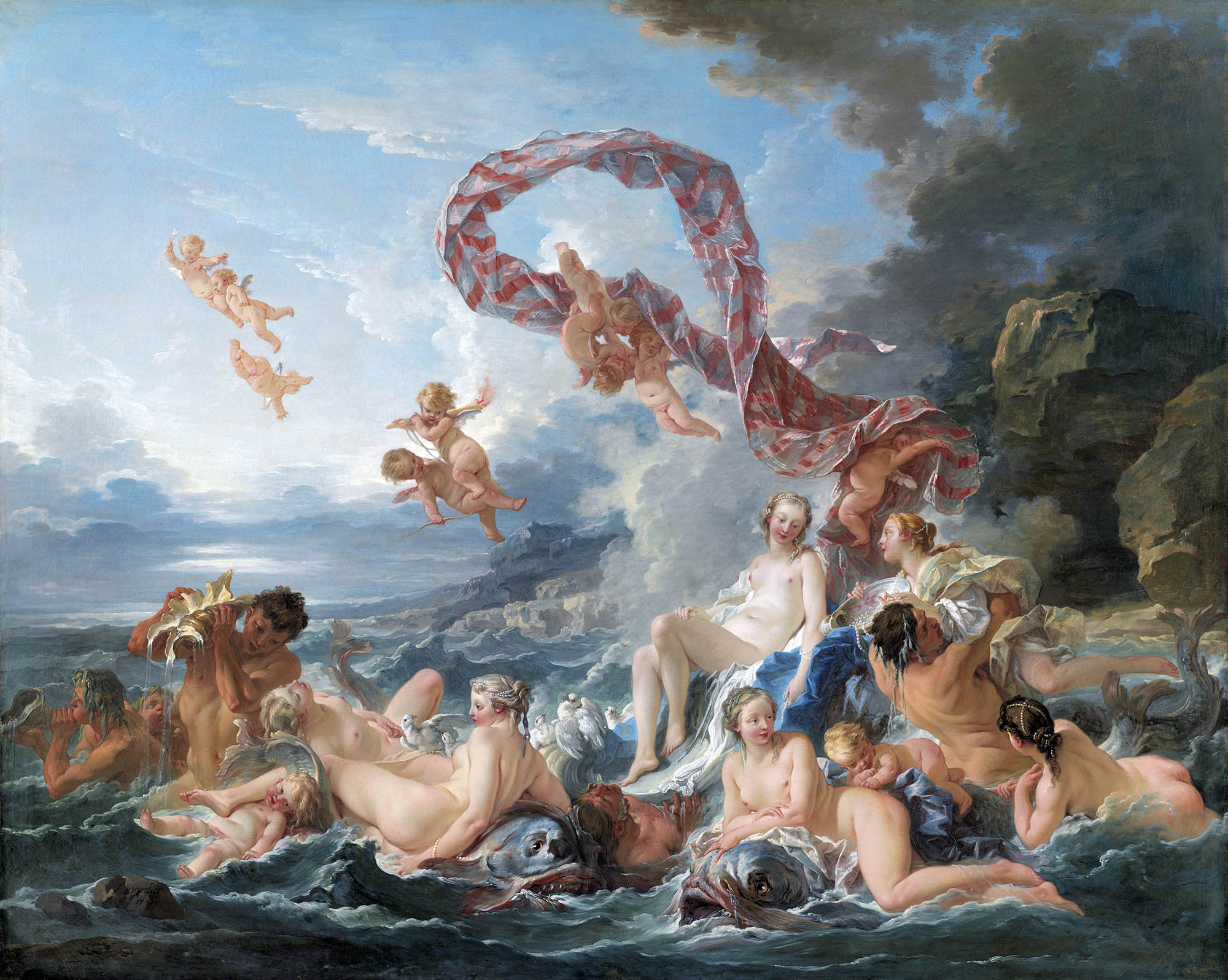 Vászon tote táska ( François Boucher - The Triumph of Venus )