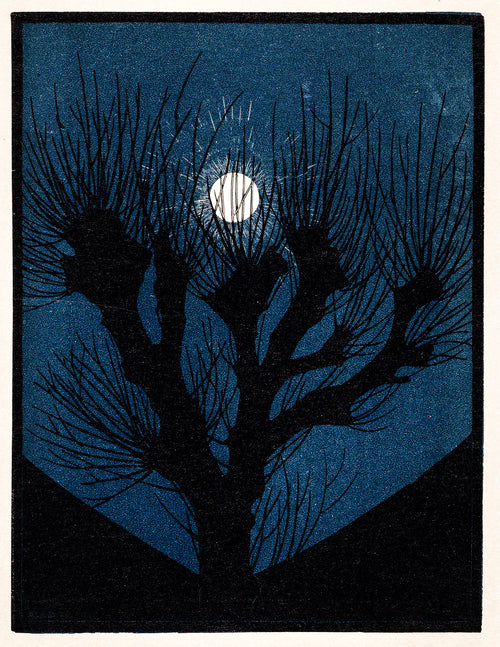 Fehér vászontáska kék fogantyúval (Julie de Graag - Moon Light)