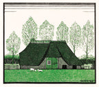 Kontrasztos férfi póló ( Julie de Graag - Farmhouse with thatched roof )